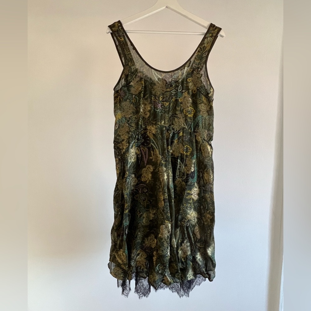 Etro silk first line elegant dress with slip dress with floral details